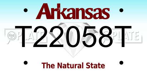T22058T Arkansas License Plate