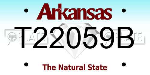 T22059B Arkansas License Plate