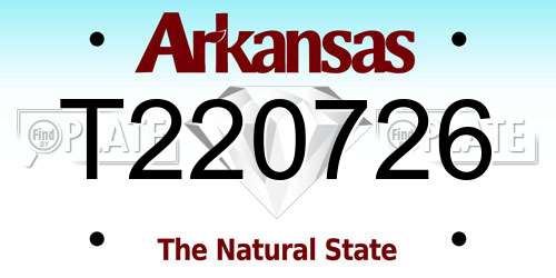 T220726 Arkansas License Plate