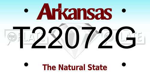 T22072G Arkansas License Plate