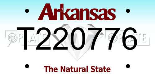T220776 Arkansas License Plate