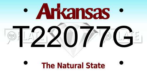 T22077G Arkansas License Plate