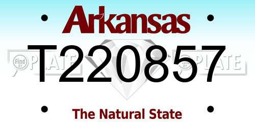 T220857 Arkansas License Plate