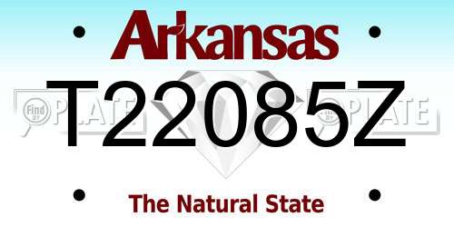T22085Z Arkansas License Plate