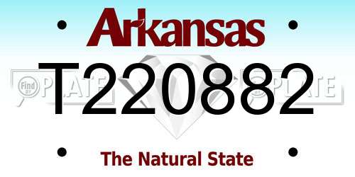T220882 Arkansas License Plate