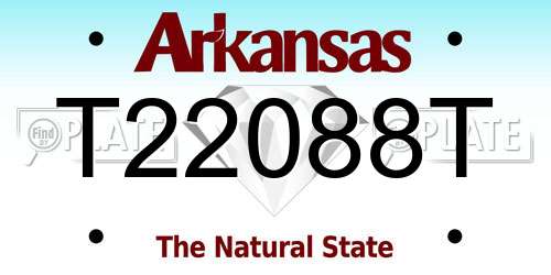 T22088T Arkansas License Plate