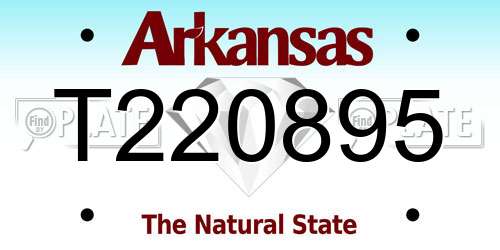 T220895 Arkansas License Plate