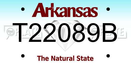 T22089B Arkansas License Plate