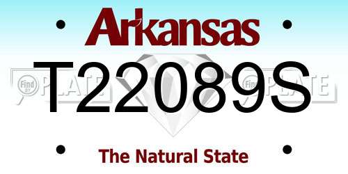 T22089S Arkansas License Plate