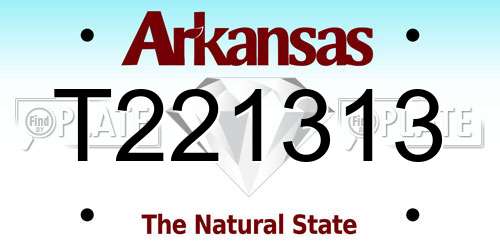 T221313 Arkansas License Plate