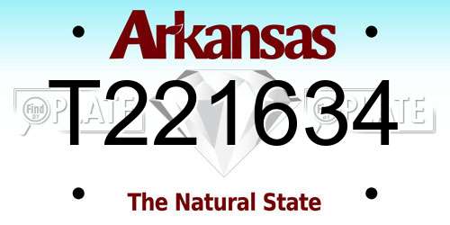 T221634 Arkansas License Plate