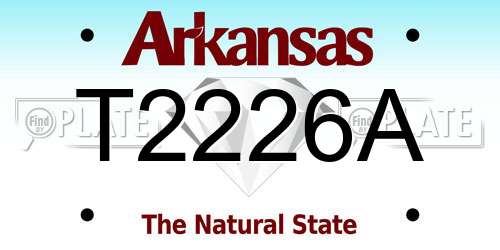 T2226A Arkansas License Plate