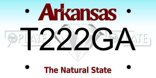 T222GA Arkansas License Plate