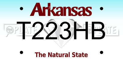 T223HB Arkansas License Plate