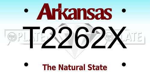 T2262X Arkansas License Plate