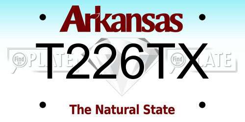 T226TX Arkansas License Plate