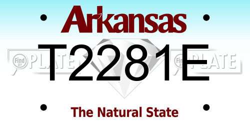 T2281E Arkansas License Plate