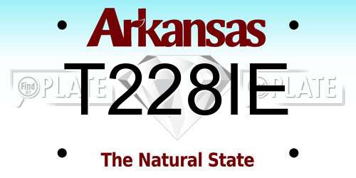 T228IE Arkansas License Plate