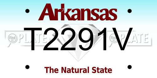 T2291V Arkansas License Plate