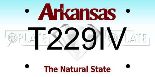 T229IV Arkansas License Plate