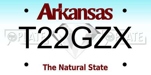 T22GZX Arkansas License Plate
