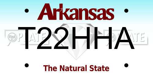 T22HHA Arkansas License Plate
