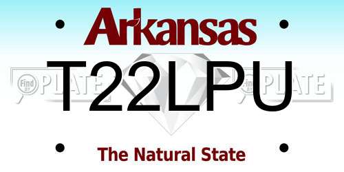 T22LPU Arkansas License Plate