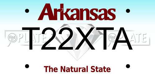 T22XTA Arkansas License Plate