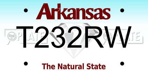 T232RW Arkansas License Plate