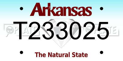 T233025 Arkansas License Plate