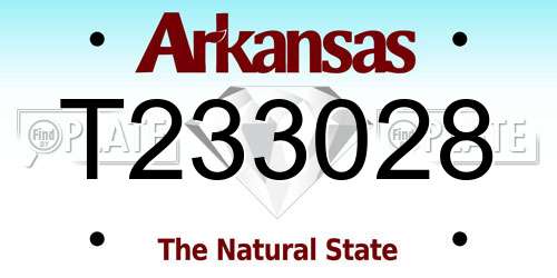 T233028 Arkansas License Plate