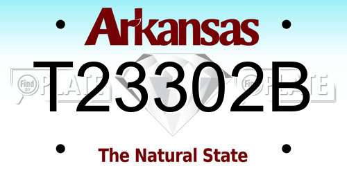T23302B Arkansas License Plate