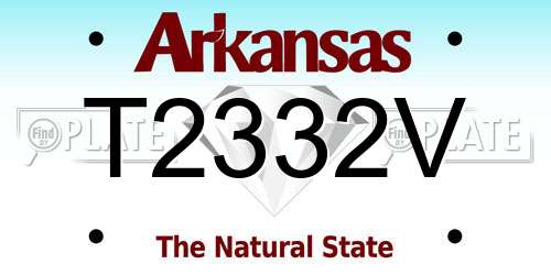 T2332V Arkansas License Plate