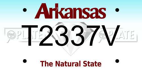 T2337V Arkansas License Plate