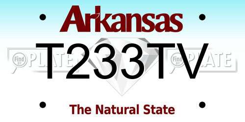 T233TV Arkansas License Plate