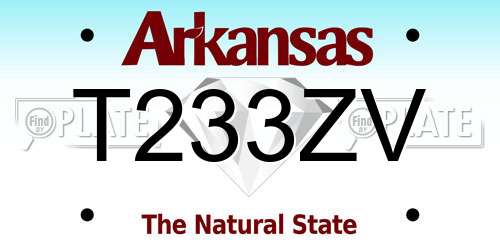 T233ZV Arkansas License Plate