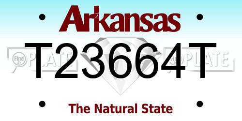 T23664T Arkansas License Plate