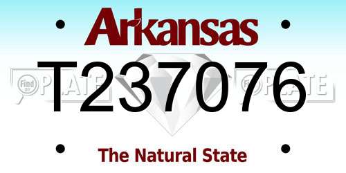 T237076 Arkansas License Plate