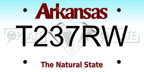 T237RW Arkansas License Plate