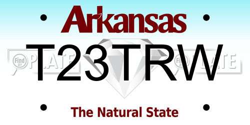 T23TRW Arkansas License Plate