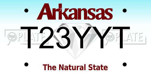 T23YYT Arkansas License Plate