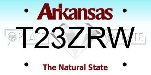 T23ZRW Arkansas License Plate
