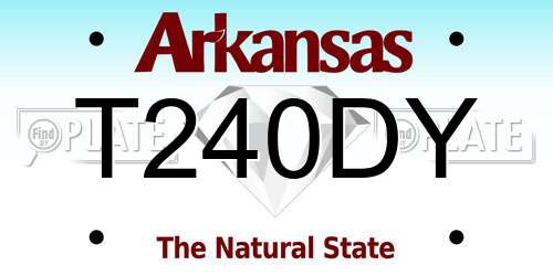 T240DY Arkansas License Plate