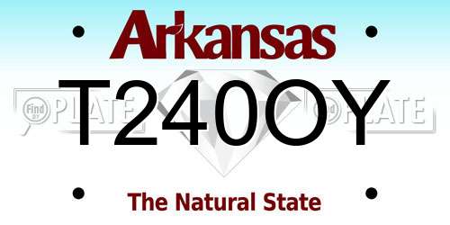 T240OY Arkansas License Plate