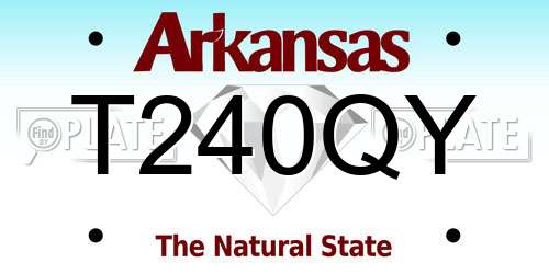 T240QY Arkansas License Plate
