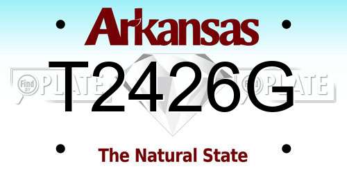 T2426G Arkansas License Plate