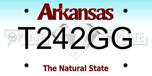 T242GG Arkansas License Plate