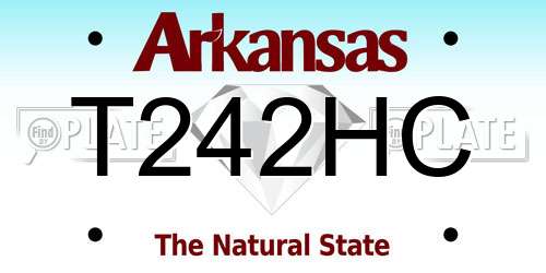 T242HC Arkansas License Plate