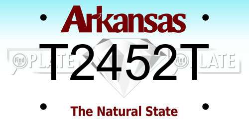 T2452T Arkansas License Plate