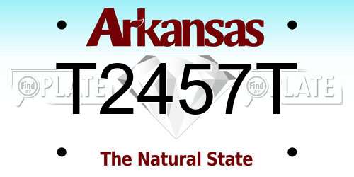 T2457T Arkansas License Plate
